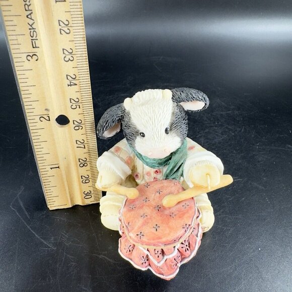 Marys Moo Moos Resin Figurine Enesco 1994 Little Drumherd Boy Whimsical Figure - Picture 3 of 14